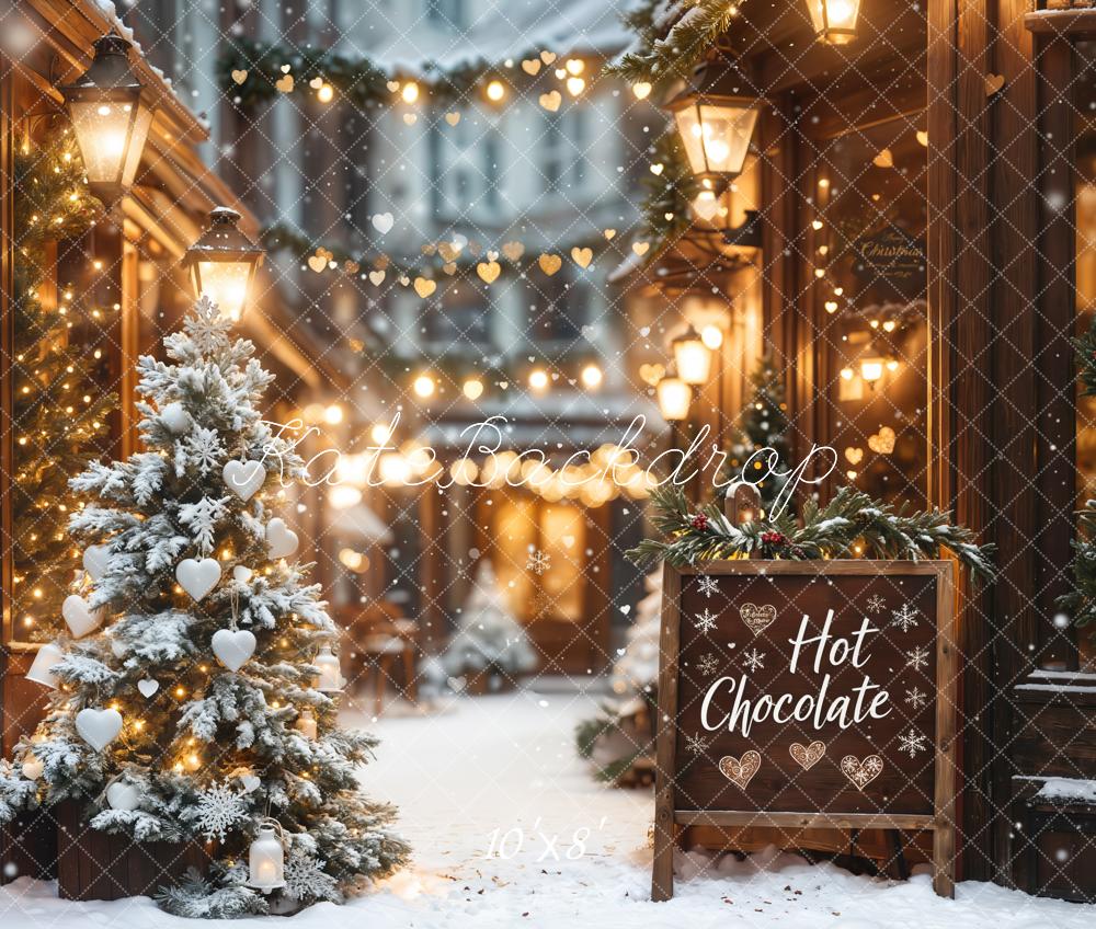 Kate Christmas Hot Chocolate Shop Bokeh Backdrop Designed by Emetselch - Image 7