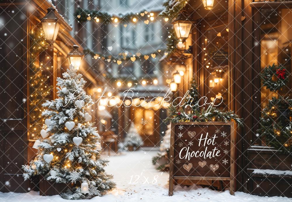 Kate Christmas Hot Chocolate Shop Bokeh Backdrop Designed by Emetselch - Image 8