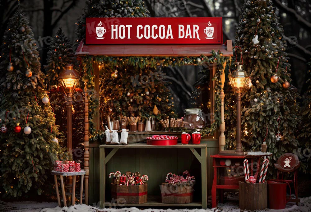 Kate Christmas Hot Cocoa Bar Backdrop for Photography - Image 2