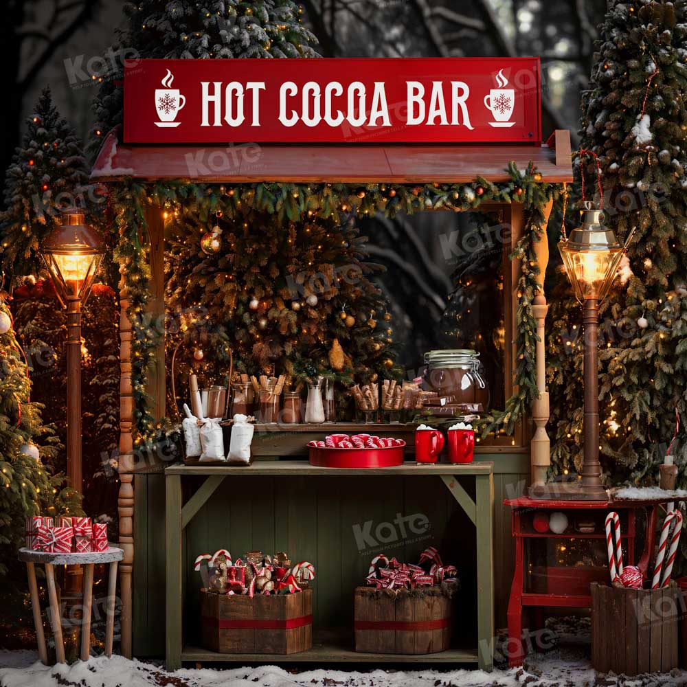 Kate Christmas Hot Cocoa Bar Backdrop for Photography - Image 4