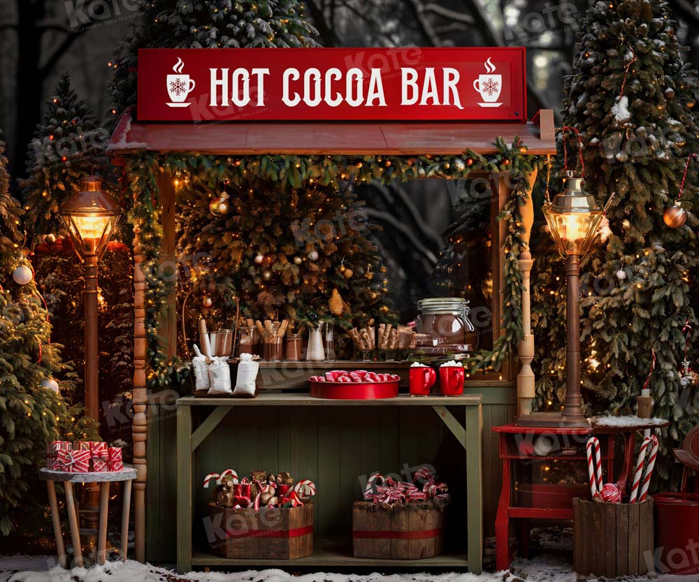 Kate Christmas Hot Cocoa Bar Backdrop for Photography - Image 5