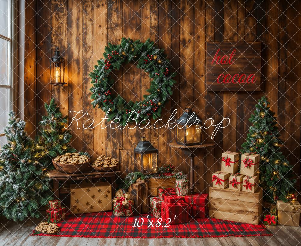 Kate Christmas Hot Cocoa Cookie Wreath Backdrop Designed by Emetselch - Image 5
