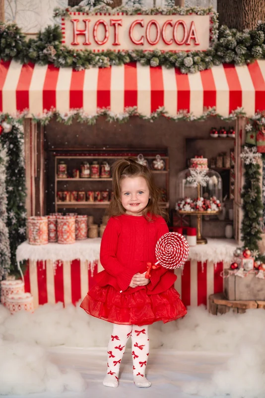 Kate Christmas Hot Cocoa Forest Snow Backdrop Designed by Emetselch - Image 5