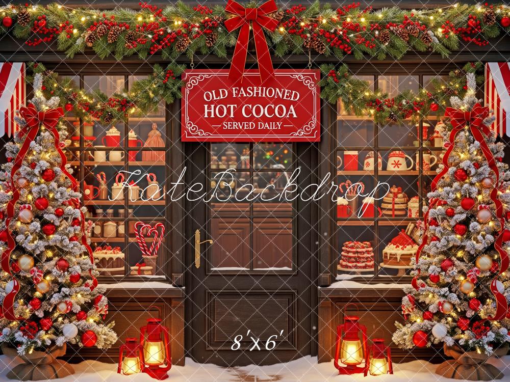 Kate Christmas Hot Cocoa Shop Garland Trees Backdrop Designed by Patty Robert - Image 3