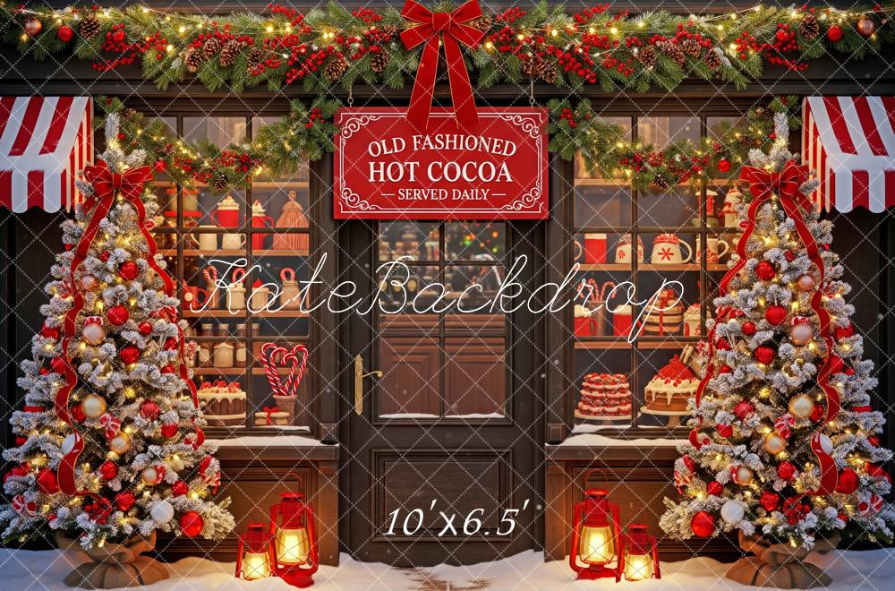 Kate Christmas Hot Cocoa Shop Garland Trees Backdrop Designed by Patty Robert - Image 4