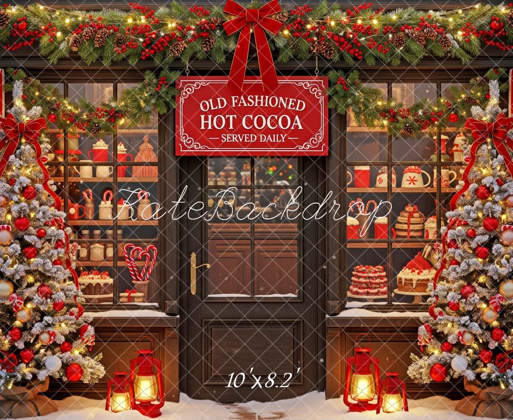 Kate Christmas Hot Cocoa Shop Garland Trees Backdrop Designed by Patty Robert - Image 6