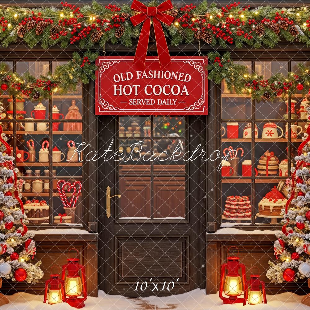 Kate Christmas Hot Cocoa Shop Garland Trees Backdrop Designed by Patty Robert - Image 7