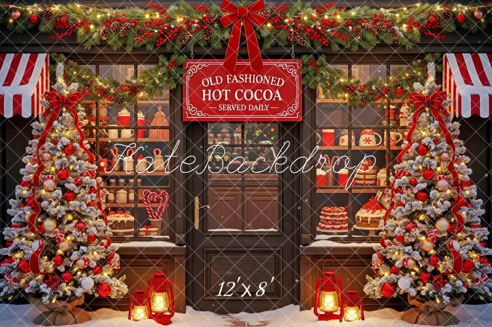 Kate Christmas Hot Cocoa Shop Garland Trees Backdrop Designed by Patty Robert - Image 8