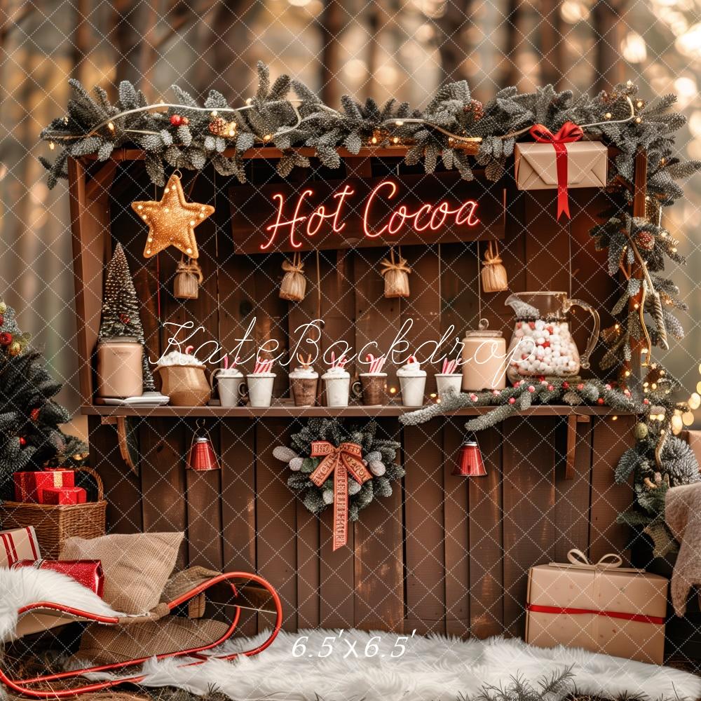Kate Christmas Hot Cocoa Stand Forest Backdrop Designed by Patty Robert - Image 2