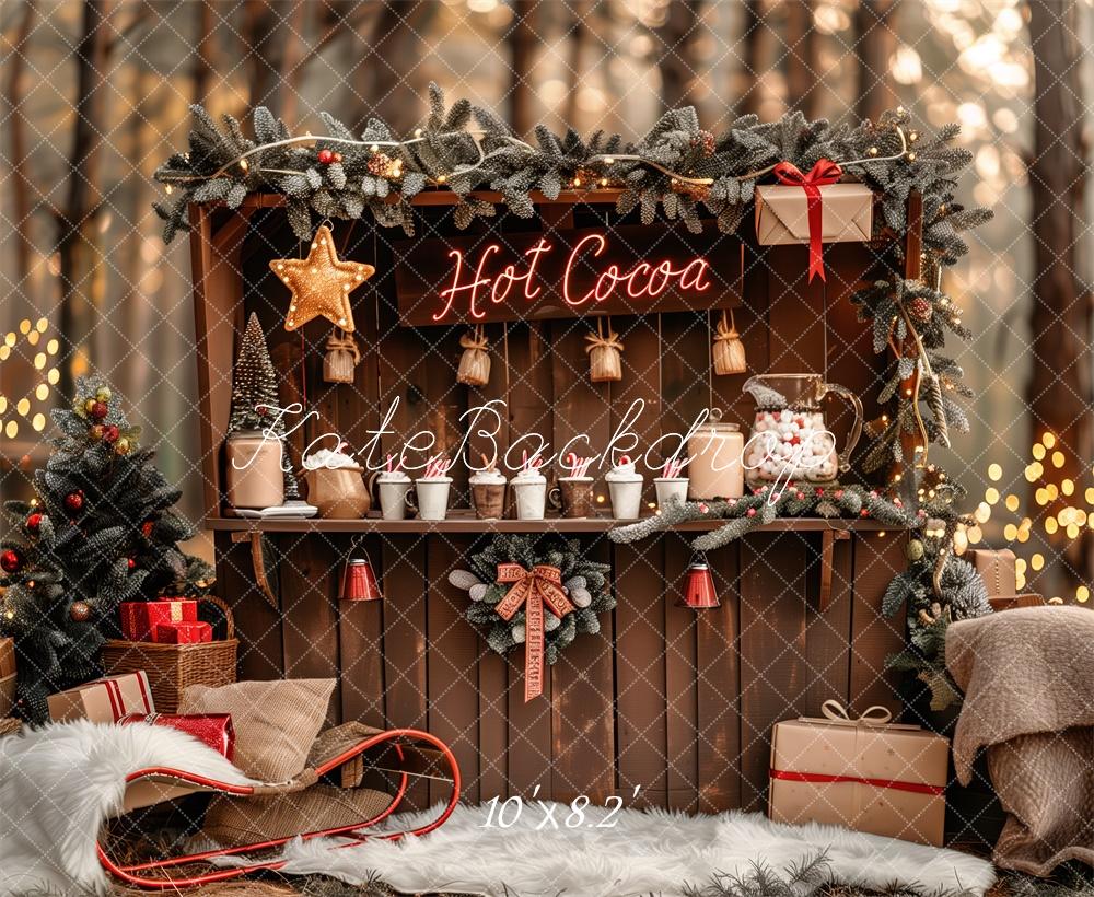 Kate Christmas Hot Cocoa Stand Forest Backdrop Designed by Patty Robert - Image 5