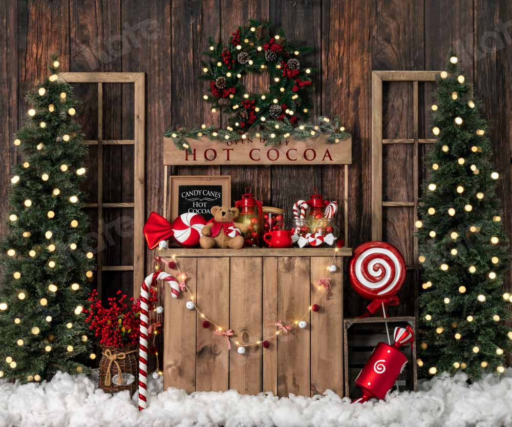 Kate Christmas Hot Cocoa Wooden Winter Backdrop Designed by Emetselch - Image 12