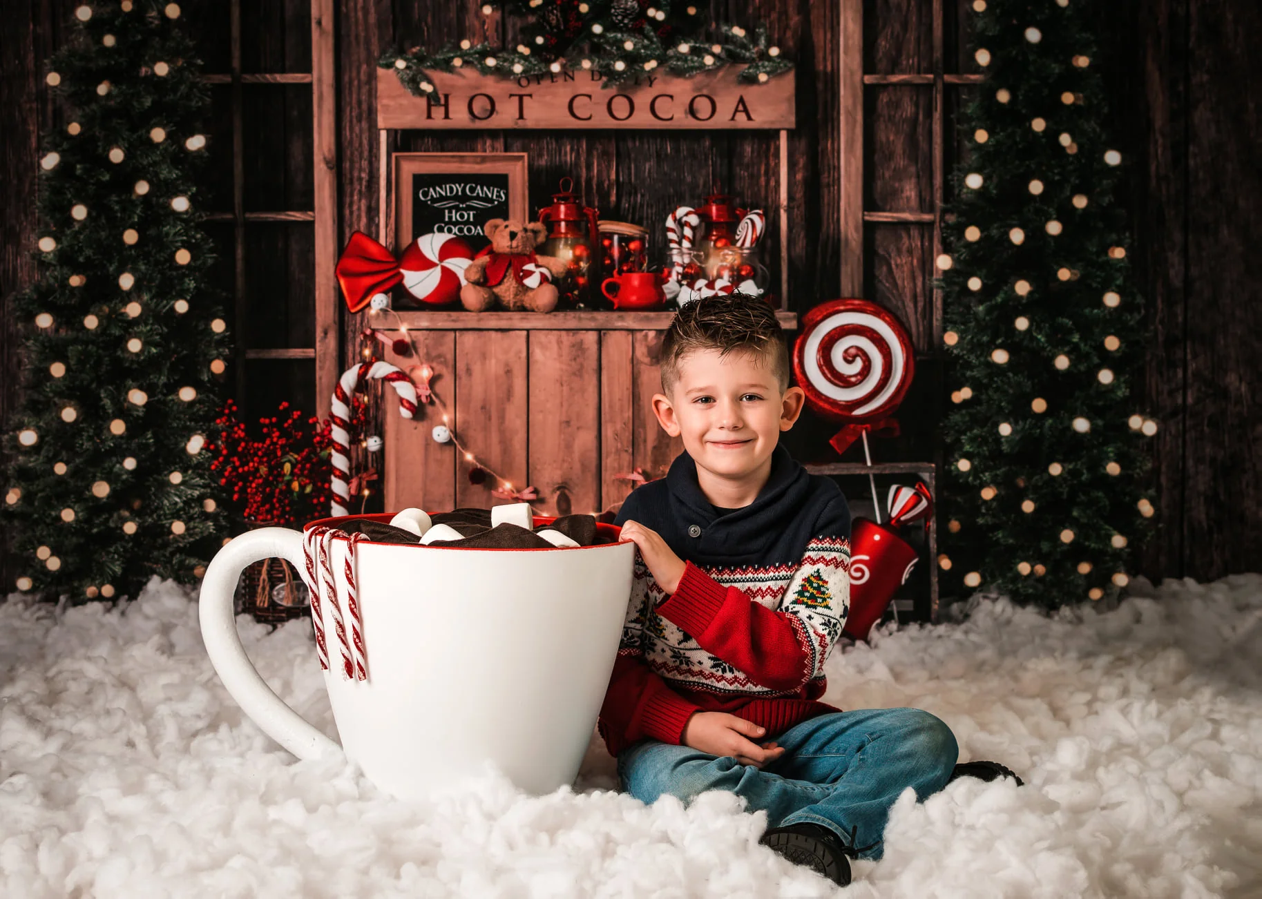 Kate Christmas Hot Cocoa Wooden Winter Backdrop Designed by Emetselch - Image 7