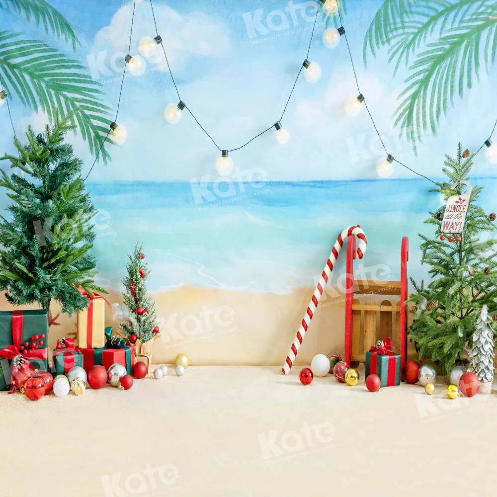 Kate Christmas In Summer Beach Gifts Backdrop Designed by Emetselch - Image 5