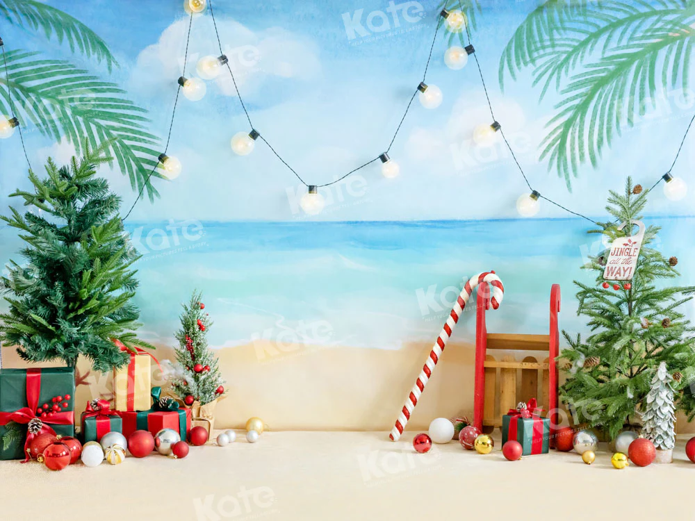 Kate Christmas In Summer Beach Gifts Backdrop Designed by Emetselch - Image 6