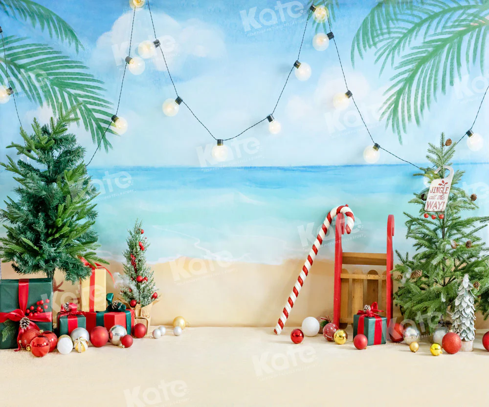 Kate Christmas In Summer Beach Gifts Backdrop Designed by Emetselch - Image 7