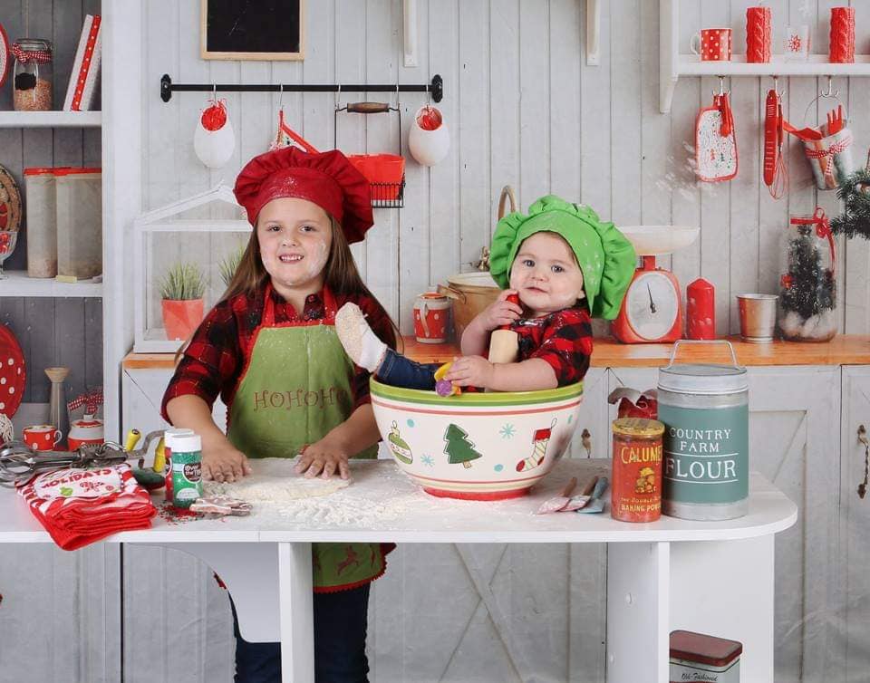 Kate Christmas Kitchen Backdrop White Wall for Photography - Image 10