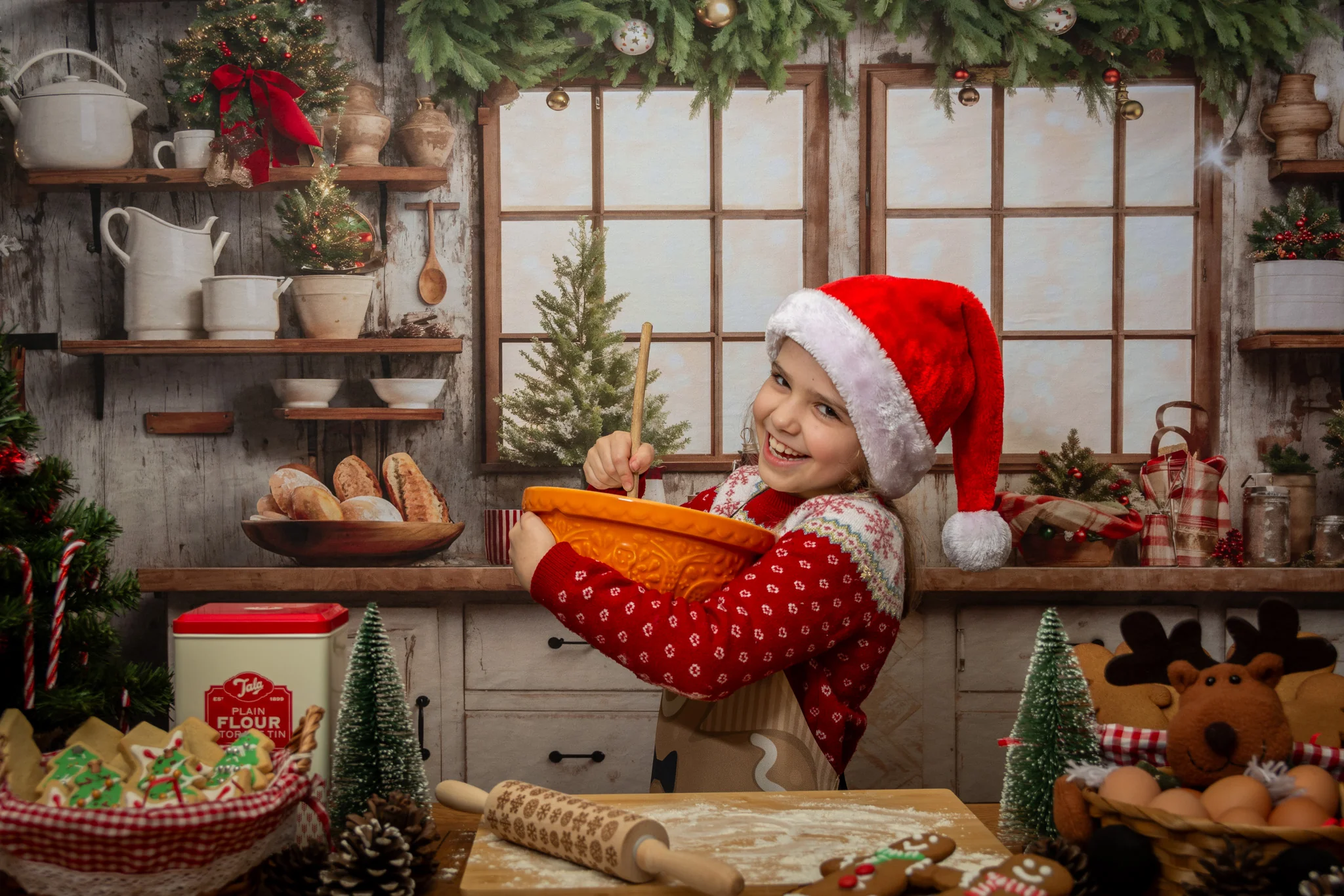 Kate Christmas Kitchen Backdrop Designed by Emetselch - Image 11