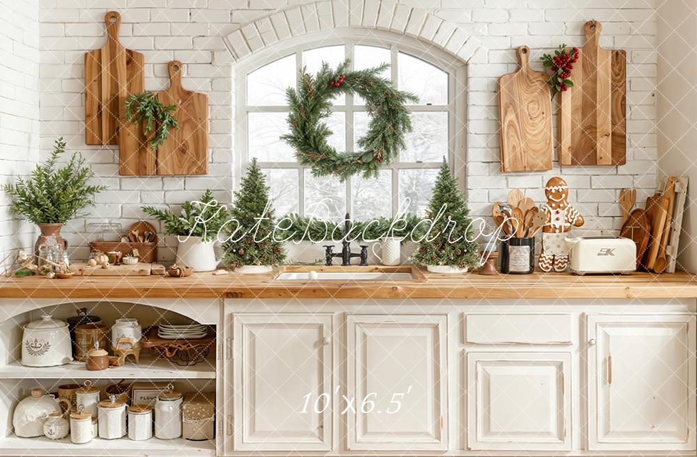 Kate Christmas Kitchen Boards Greenery Backdrop Designed by Emetselch - Image 4