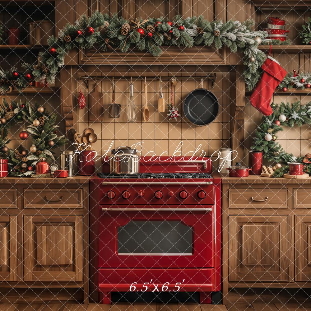 Kate Christmas Kitchen Cabinet Garland Backdrop Designed by Emetselch - Image 5
