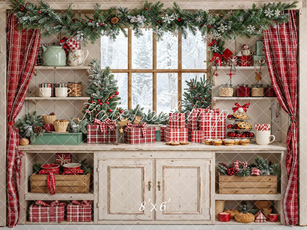 Kate Christmas Kitchen Red Gifts Backdrop Designed by Emetselch - Image 5