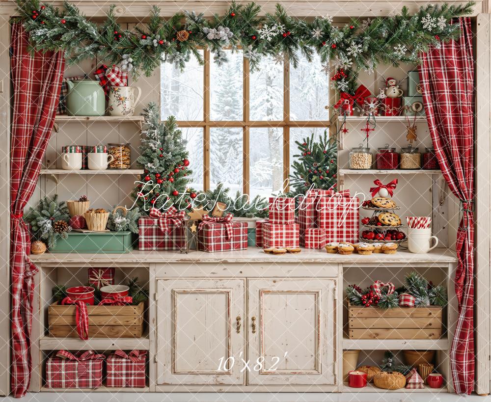 Kate Christmas Kitchen Red Gifts Backdrop Designed by Emetselch - Image 7