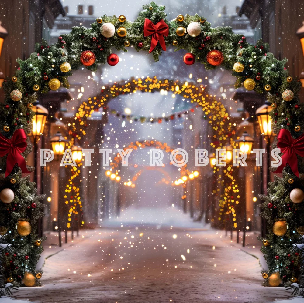 Kate Christmas Night Arch Street Store Backdrop Designed by Patty Robert - Image 2