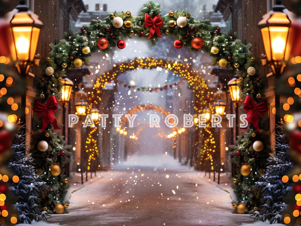 Kate Christmas Night Arch Street Store Backdrop Designed by Patty Robert - Image 3