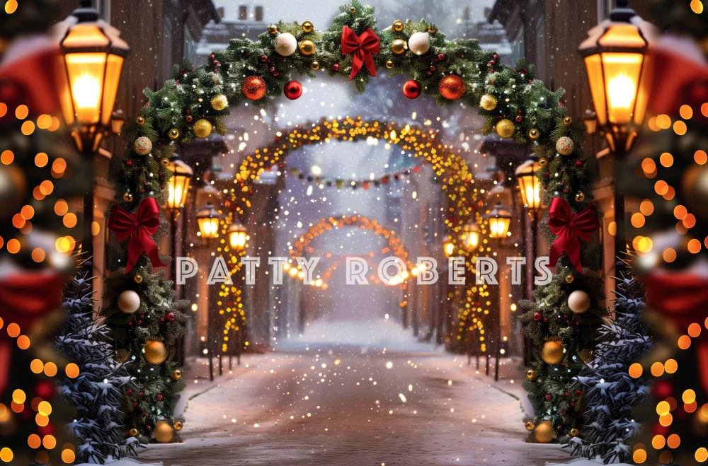Kate Christmas Night Arch Street Store Backdrop Designed by Patty Robert - Image 4