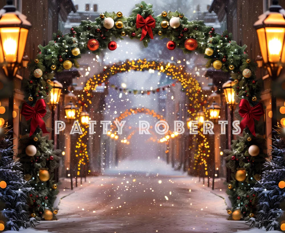 Kate Christmas Night Arch Street Store Backdrop Designed by Patty Robert - Image 5