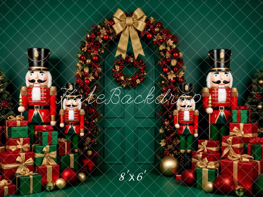 Kate Christmas Nutcracker Gifts Wreath Green Backdrop Designed by Patty Robert - Image 3