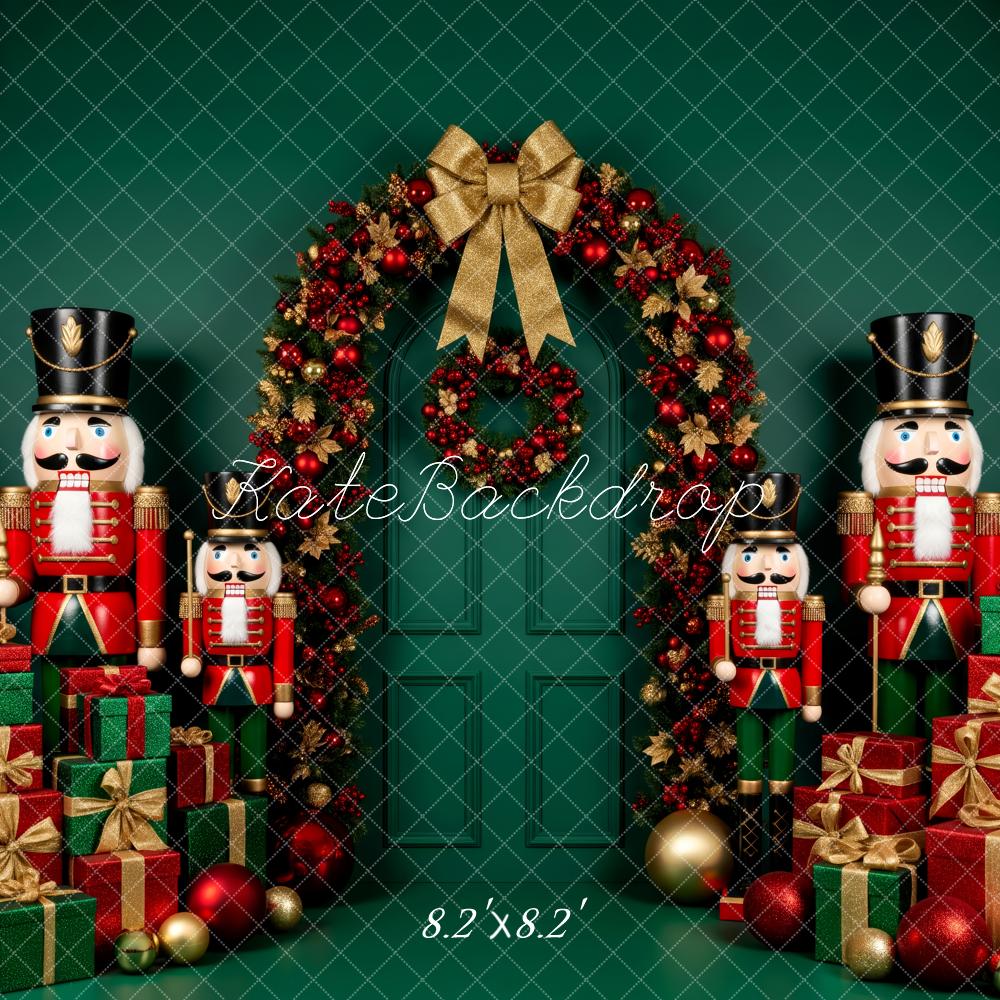 Kate Christmas Nutcracker Gifts Wreath Green Backdrop Designed by Patty Robert - Image 5