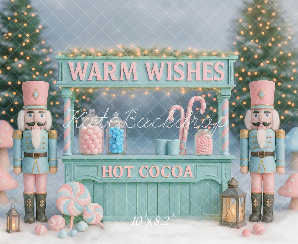 Kate Christmas Nutcracker Hot Cocoa Stand Snow Backdrop Designed by Ashley Paul - Image 5