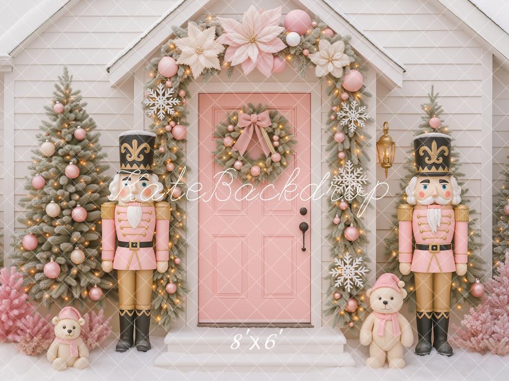 Kate Christmas Nutcracker Pink Door Trees Backdrop Designed by Ashley Paul - Image 3