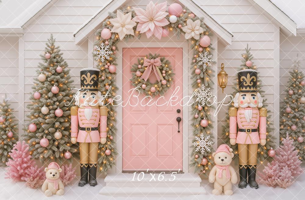 Kate Christmas Nutcracker Pink Door Trees Backdrop Designed by Ashley Paul - Image 4