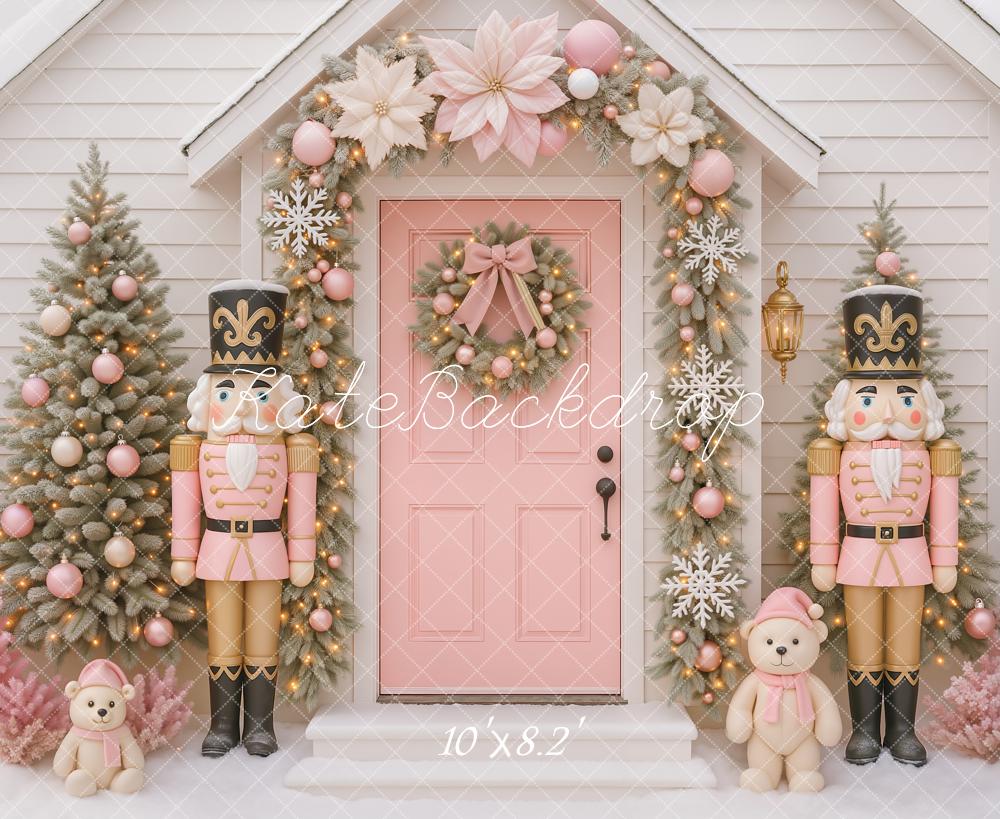 Kate Christmas Nutcracker Pink Door Trees Backdrop Designed by Ashley Paul - Image 6