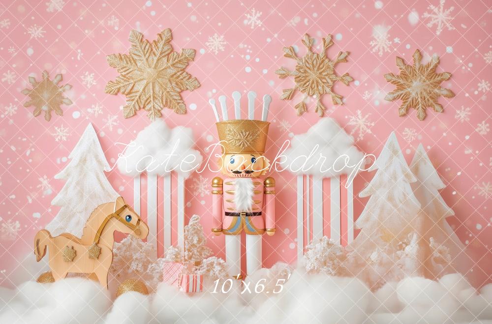 Kate Christmas Nutcracker Pink Wonderland Backdrop Designed by Patty Robert - Image 4