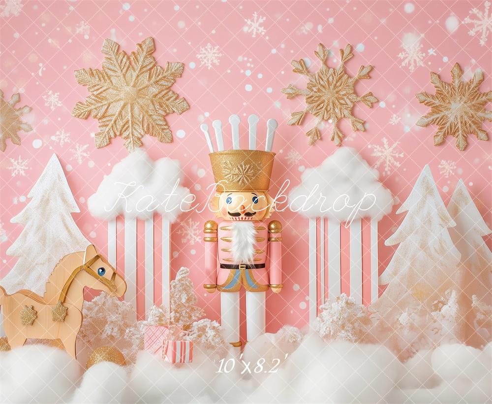 Kate Christmas Nutcracker Pink Wonderland Backdrop Designed by Patty Robert - Image 5