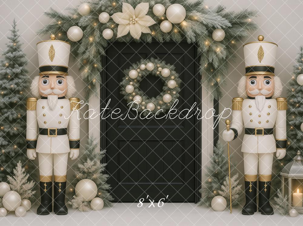 Kate Christmas Nutcracker Trees Garland Black Backdrop Designed by Ashley Paul - Image 3