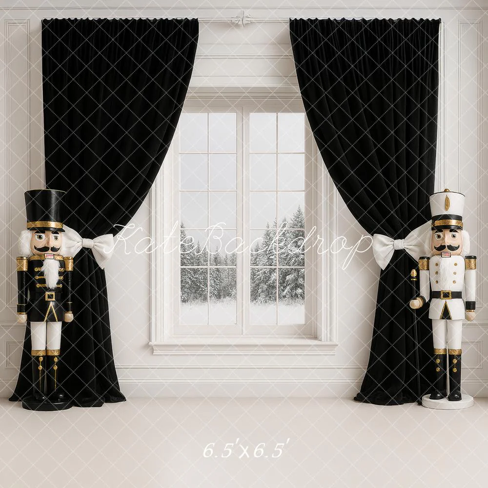 Kate Christmas Nutcracker Window Black Curtains Backdrop Designed by Ashley Paul - Image 2