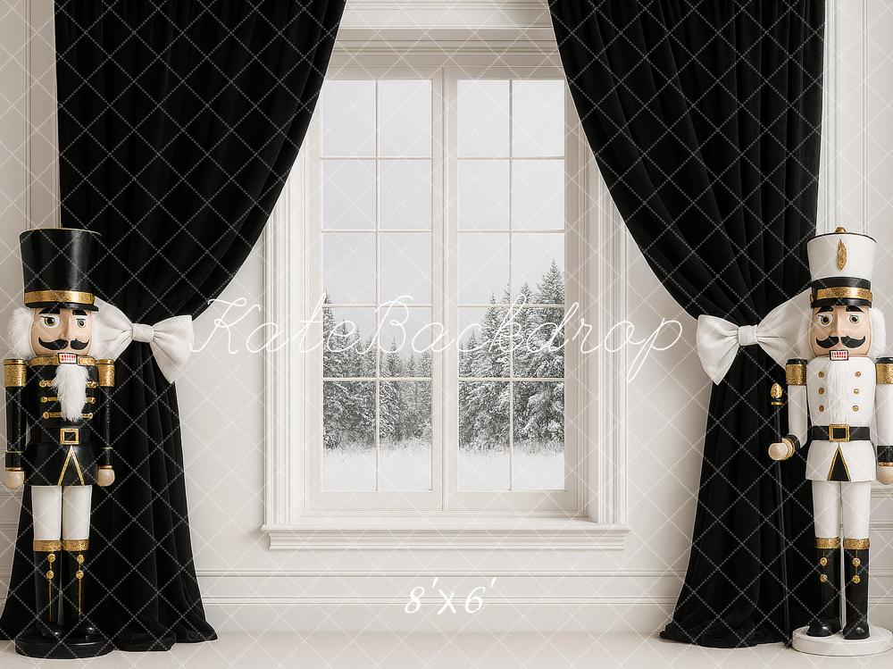 Kate Christmas Nutcracker Window Black Curtains Backdrop Designed by Ashley Paul - Image 3
