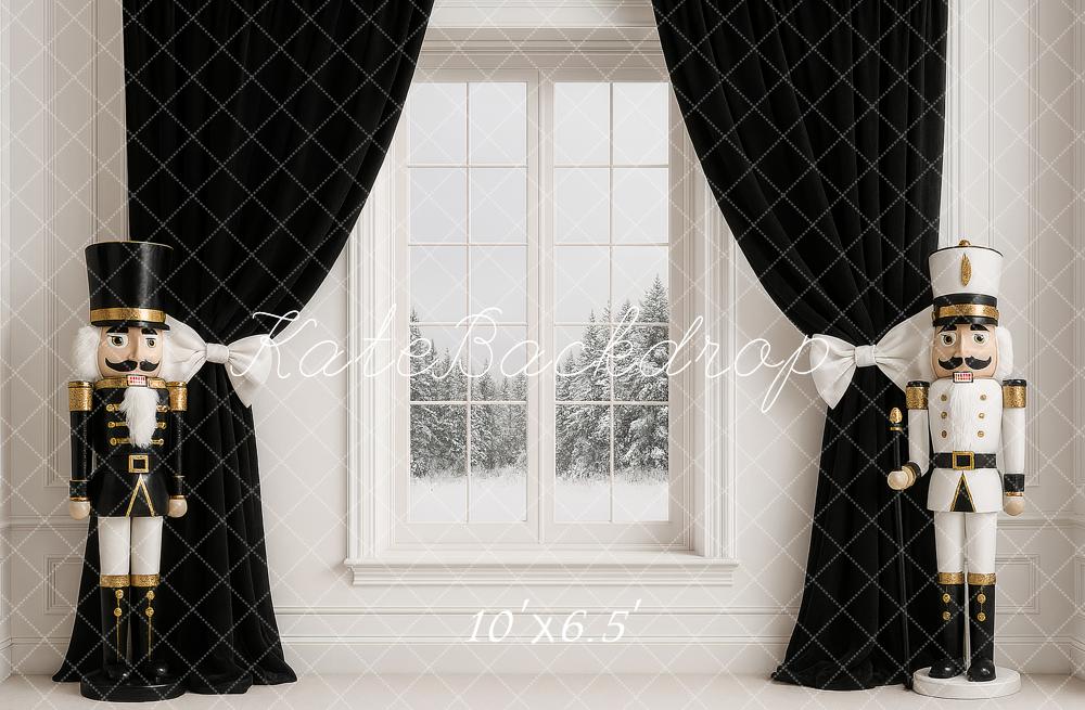 Kate Christmas Nutcracker Window Black Curtains Backdrop Designed by Ashley Paul - Image 4