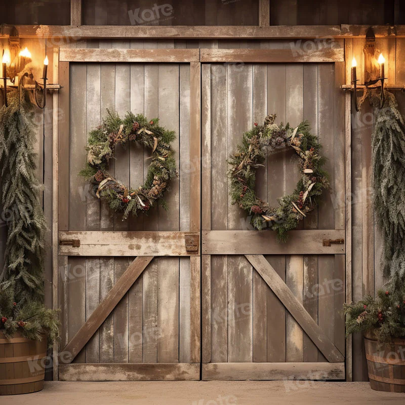 Kate Christmas Old Barn Door Backdrop for Photography - Image 3