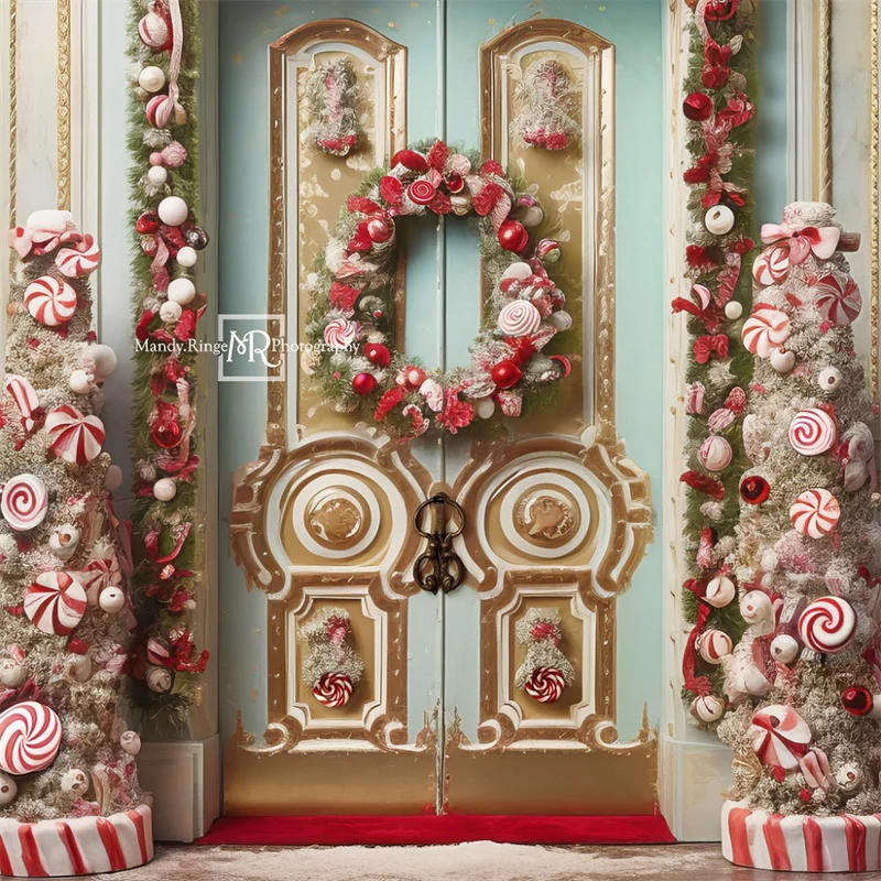 Kate Christmas Ornate Peppermint Door Backdrop Designed by Mandy Ringe Photography - Image 5