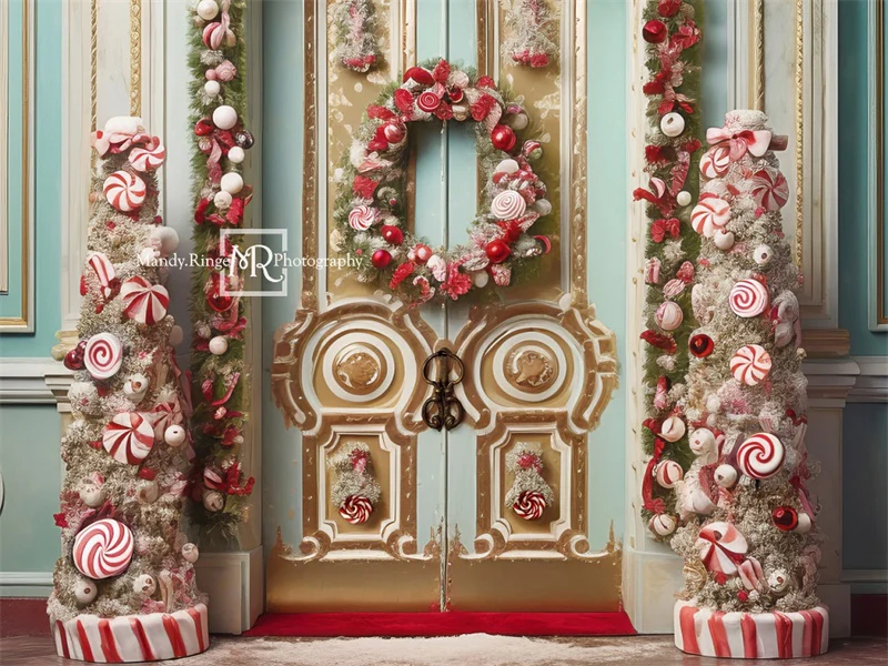 Kate Christmas Ornate Peppermint Door Backdrop Designed by Mandy Ringe Photography - Image 6