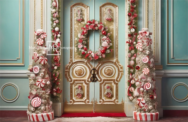 Kate Christmas Ornate Peppermint Door Backdrop Designed by Mandy Ringe Photography - Image 7