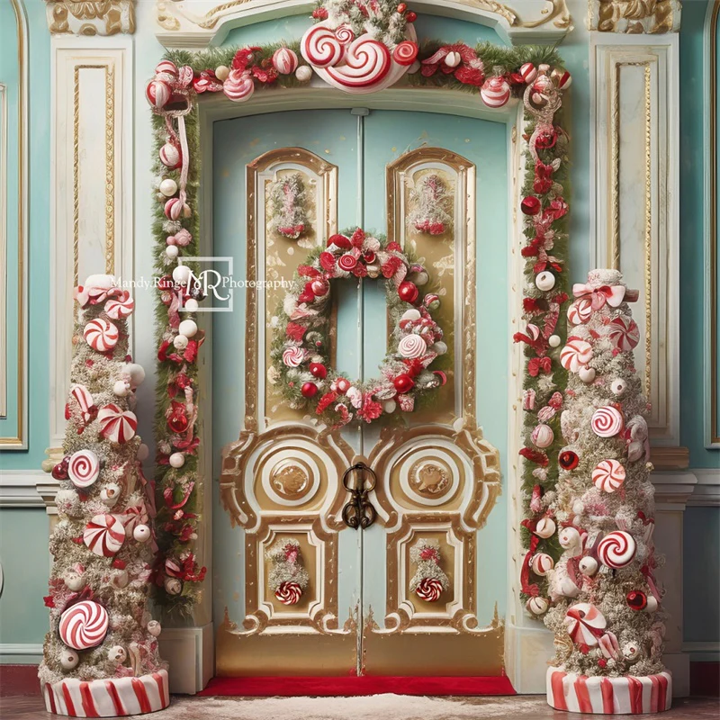 Kate Christmas Ornate Peppermint Door Backdrop Designed by Mandy Ringe Photography - Image 8