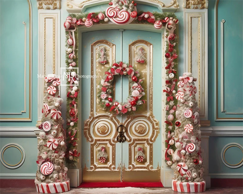 Kate Christmas Ornate Peppermint Door Backdrop Designed by Mandy Ringe Photography - Image 9