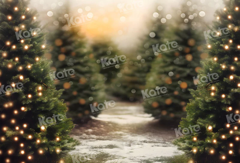 Kate Christmas Outdoor Trees Snow Backdrop for Photography - Image 2