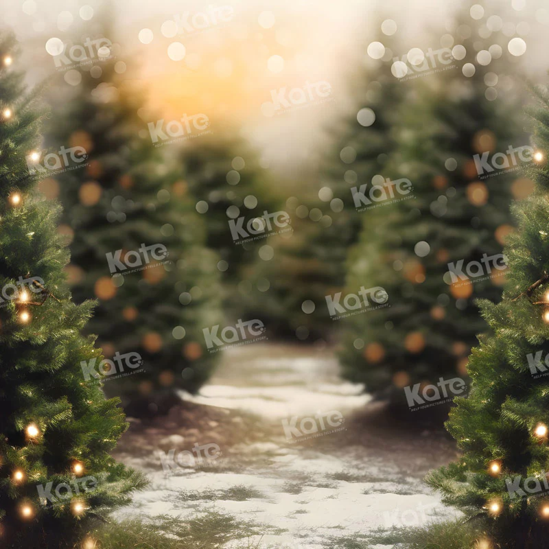 Kate Christmas Outdoor Trees Snow Backdrop for Photography - Image 4