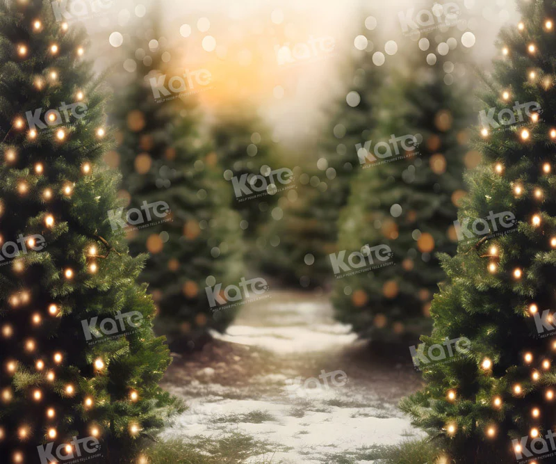 Kate Christmas Outdoor Trees Snow Backdrop for Photography - Image 5